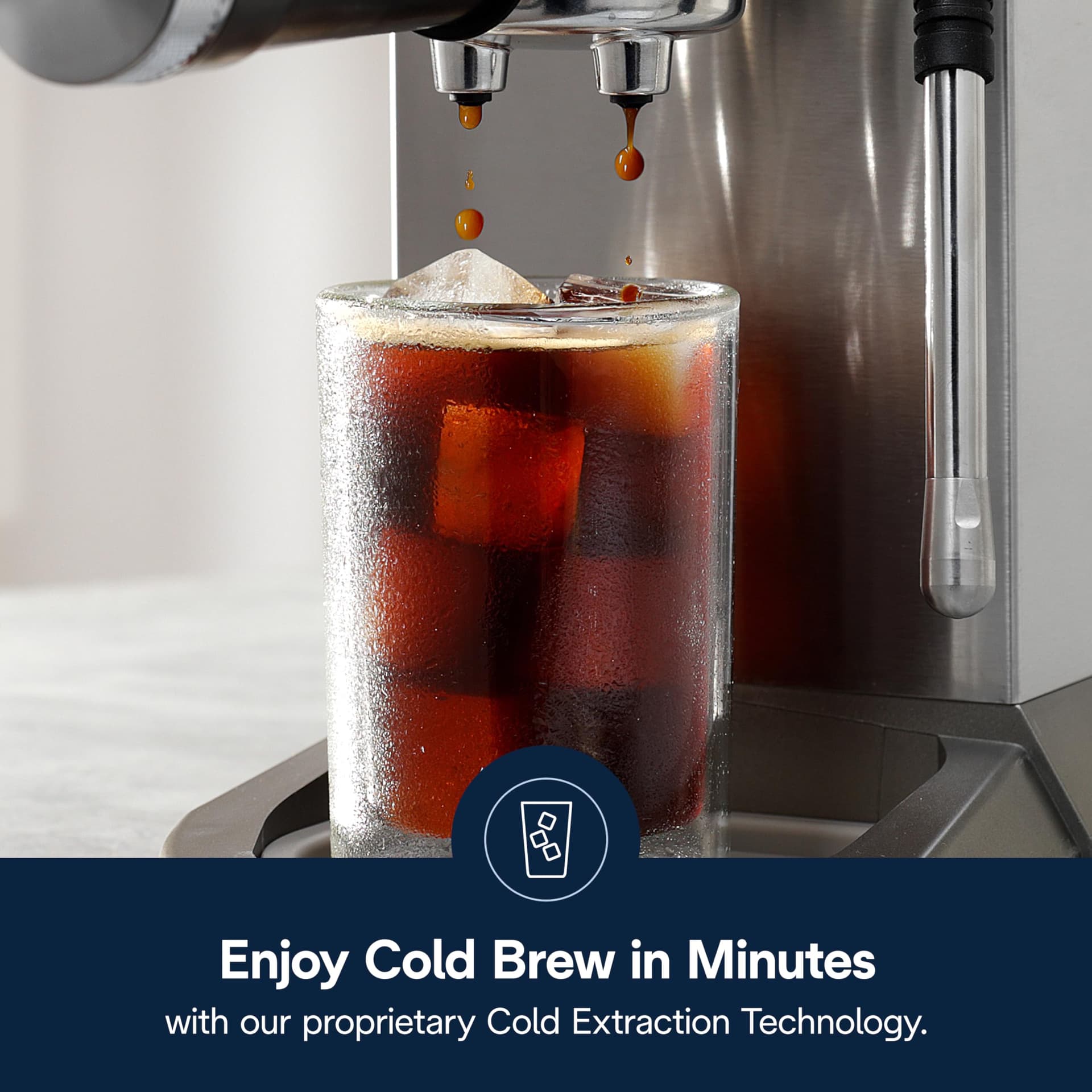 De'Longhi Dedica Duo Máquina de café espresso y Cold Brew, acero inoxidable, pantalla táctil, EC890M thumbnail 9