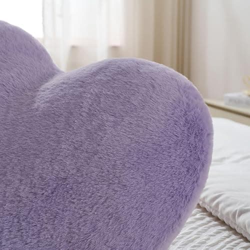 Nokrwit 2PCS Throw Pillows Heart Pillow Home Decor Decorative Couch Pillows Bed Pillows Outdoor Pillows Valentine Gifts,Purple 9"*13" thumbnail 4