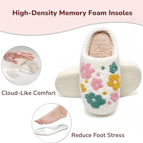 Cute House Slippers for Women Men Warm Cozy House Shoes Fuzzy Home Slippers with Memory Foam Indoor and Outdoor thumbnail 2