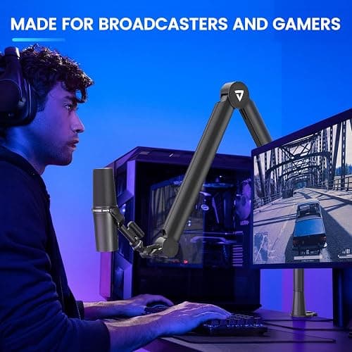 Thronmax-S8 Bras Micros, Supports pour Micros Réglable rotatif à 360 °, Pied de microphone à Ciseaux avec Câble Intégré en acier inoxydable pour Blu Yeti, 1/4“，3/8" to 5/8" Universelle thumbnail 5