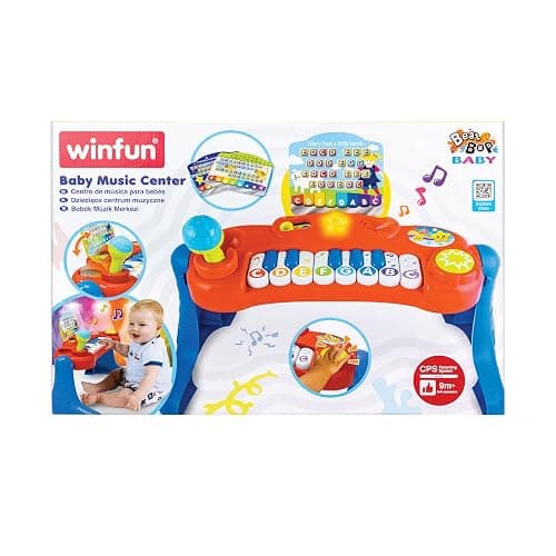 Winfun Baby Music Center for Toddlers 9+ Months 8-Note Piano with 3 Double-Sided Music Scores Adjustable Microphone Play-Along Tunes Free Play Mode Educational Music Toy for Boys & Girls thumbnail 2
