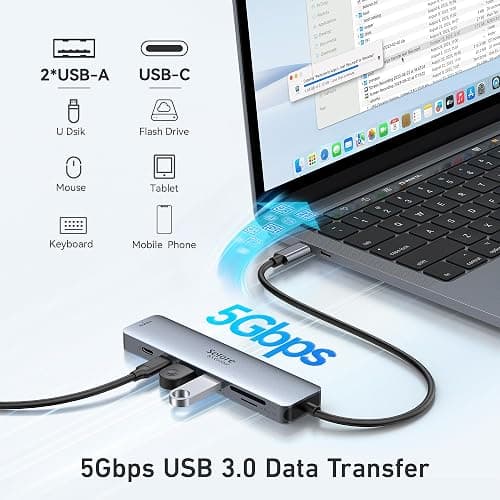 USB C Hub HDMI Adapter for MacBook Pro/Air, 7 in 1 USB C Dongle with HDMI, SD/TF Card Reader, USBC Data Port,100W PD, and 2 USB 3.0 Compatible for MacBook Pro/Air, Dell XPS, Lenovo Thinkpad thumbnail 5