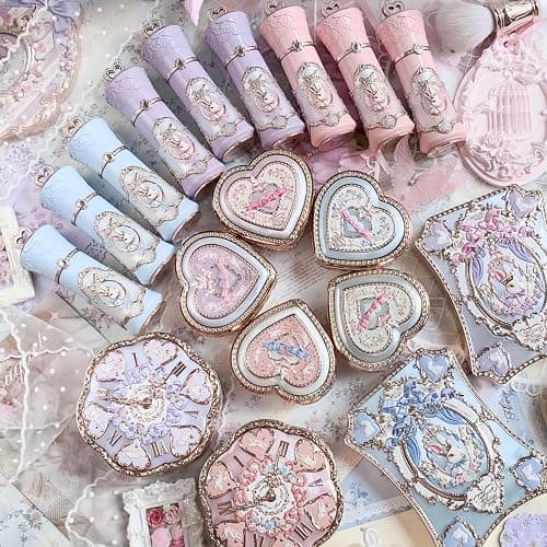 Flower Knows Bunny Garden All-In Gift Set, 40-Piece Collectible Display Box | Wardrobe-Style Full-Face Kit with Lip Cream, Blush, Eye Palette, Cushion Foundation N02, Gel Eyeliner, Brushes & Mirrors thumbnail 6