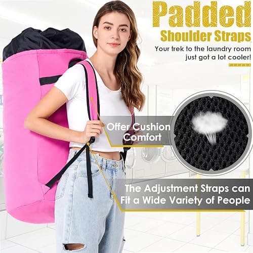 Laundry Bag 115L, College Dorm Room Essentials, Extra Large Laundry Bag with Straps, Heavy Duty Laundromat Bag, Large Laundry Backpack, Laundry Hamper Backpack for College, Dirty Clothes Bag for Dorm thumbnail 4