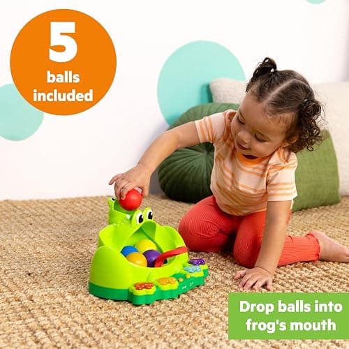 Bright Starts Poppin' Ball Frog Ball Play Toy, Launching, Bouncing & Ramp Racer Toy, Crawl and Chase, Unisex, 6 Months+ thumbnail 3