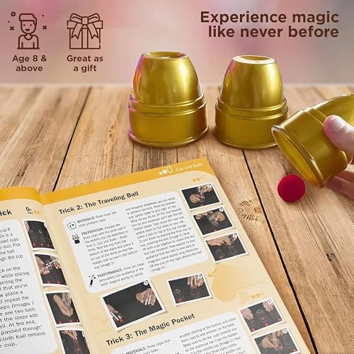 Thames & Kosmos Magic: Gold Edition | Playset with 150 Tricks | 96 Page Full Color Instruction Manual | 42 Props | Video Tutorials | Fun for Kids 8+ thumbnail 2