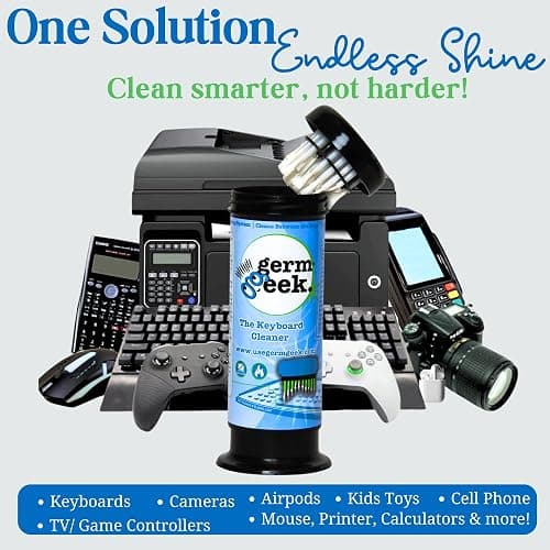 Germ Geek Keyboard & Electronics Cleaning Kit | Patented Precision Brush | Multi-Purpose Tool for Laptop Phone & AirPods | USA-Made, Eco-Friendly & Safe Computer Cleaner thumbnail 6