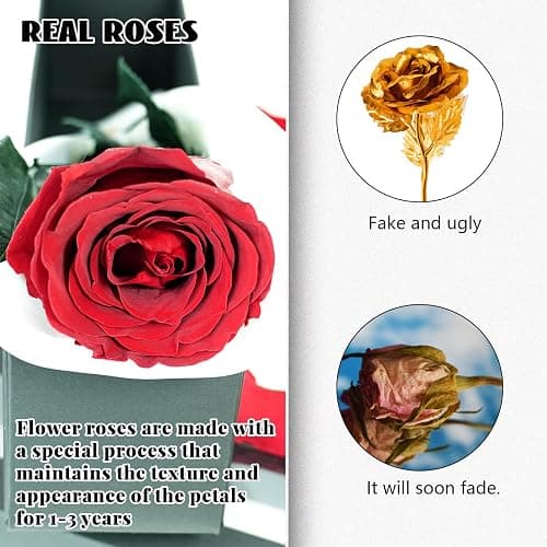 16-Piece Forever Flowers Heart-Shaped Box – Real Immortal Preserved Roses Lasting a Year, Perfect for Birthday, Girlfriend, Mother, or Wife, Valentine Day Gift for Her - Red thumbnail 2