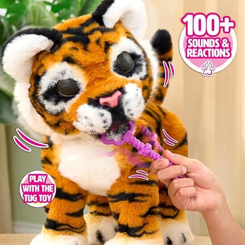 FurReal Gabby the Grow & Roar Interactive Plush Tiger | Grows from Cub to Big Cat, 100+ Sounds & Reactions, Ages 4 and Up thumbnail 5