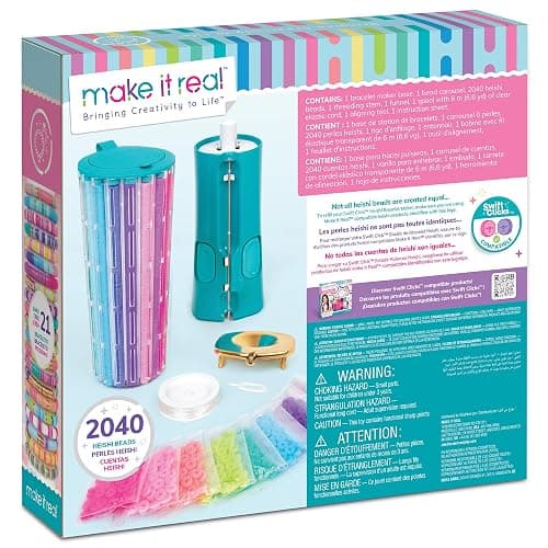 Make It Real: Swift Clicks - Heishi Bracelet Maker - 2047pc, DIY Jewelry Craft Kit, Design & Make 23 Bead Bracelets, Rotate-Click-Wear, Girls Kids 8+ thumbnail 3