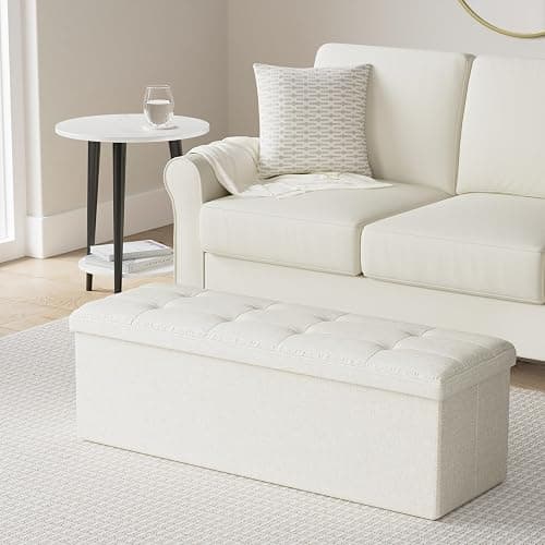 Lifetime Home 43" Folding Storage Ottoman for Living Room, Bedroom, TV Entertainment - Bedroom Bench with Hidden Storage, Foot Rest Stool - 660 Capacity & Holds up to 5.6 Cubic Feet of Storage thumbnail 2