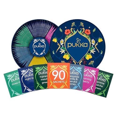 Pukka Luxury Herbal Tea Sampler Box, Organic Tea For Everyday Wellness, Ideal Gift Set for Special Occasions, Holidays, Birthdays & Anniversaries, 90 Teabags, 6 Premium Flavors, Caffeine Free - Image 1