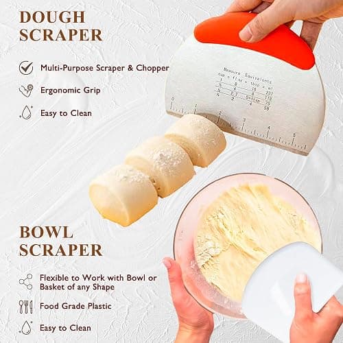 Complete Sourdough Starter Kit, Banneton Bread Proofing Basket with Glass Sourdough Starter Jar, Sourdough Bread Baking Supplies, 9'' Round Bread Proofing Basket, for Bread Making Baking Fermentation thumbnail 7