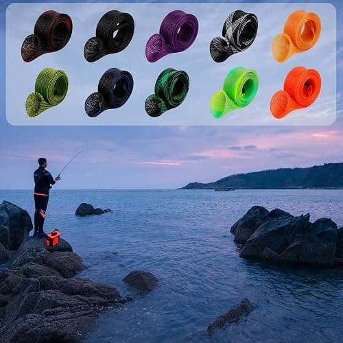 10Pcs Rod Sock Fishing Rod Sleeve Cover Protector Gloves Tools. Flat or Pointed End/Spinning or Casting Rods. Sea or Spinning Fishing Rod thumbnail 6