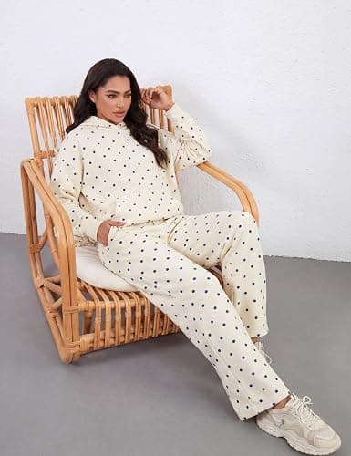 HOCANDY Polka Dot Hoodie and Sweatpants Set for Women thumbnail 6