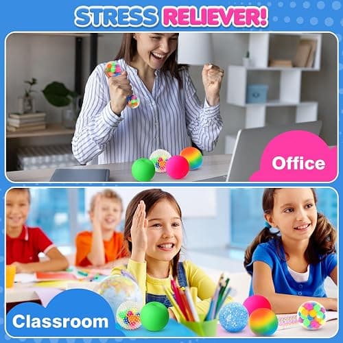 6 Set Squishy Sensory Stress Squeezing Balls forAdults: Best Calming Tool to Relieve Anxiety, Vent Mood and Improve Focus, Easter Basket Stuffers for Kids, Goodie Bag Stuffers thumbnail 4