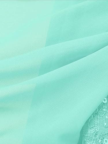 CHICTRY Girls Junior Halter Lace Bodice with Chiffon Overlay Prom Bridesmaid Wedding Gown Maxi Romper Dress thumbnail 6