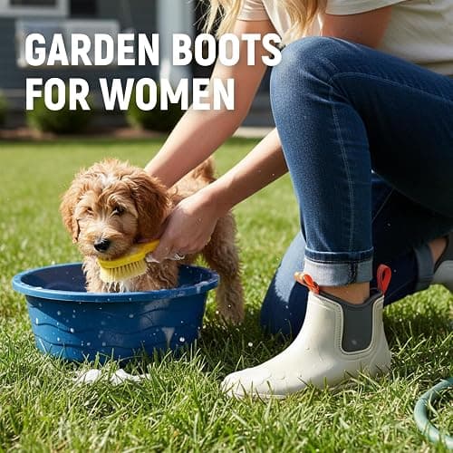 ZCVQX Women's Deck Boots Waterproof Ankle Rain Boots | Outdoor Fishing Garden Boots for Women, Anti-Slip Shoes, Lightweight Comfortable Work Shoes thumbnail 5