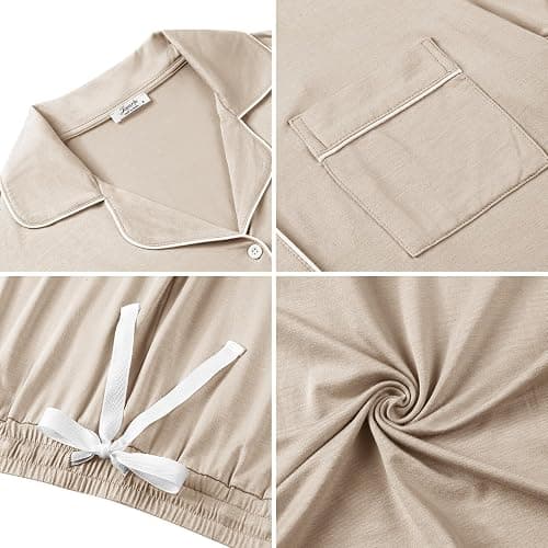 Cherrydew Women Bamboo Viscose Pajama Sets Super Soft Comfy Breathable Cooling Sleepwear Long Sleeve Button Down Loungewear thumbnail 2