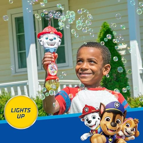 Little Kids Paw Patrol Marshall Light and Sound Musical Bubble Wand, Includes Bubble Solution thumbnail 6