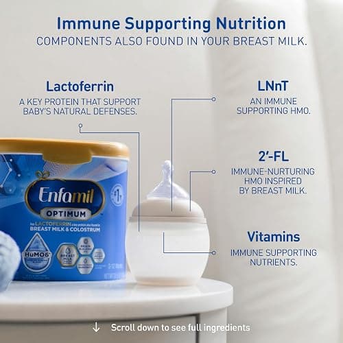 Enfamil Optimum (Enspire), Our Closest Formula to Breast Milk, Immune-Supporting Lactoferrin and Brain-Supporting DHA Baby Formula, Powder 20.5 Oz Tub thumbnail 3