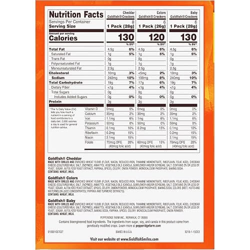Goldfish Family Faves Crackers, Cheddar, Colors and Baby Crackers Snack Packs, 20-Ct Variety Pack (Pack of 2) thumbnail 7
