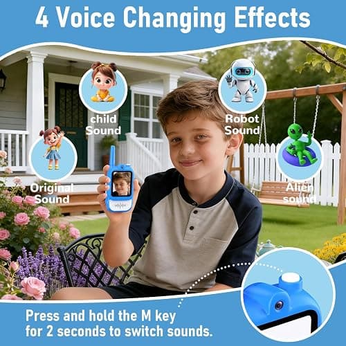 Lapare Video Walkie Talkies for Kids, 2 Pack Rechargeable Walkie Talkies with HD Color Screen, Real-time Video, Outdoor Camping Toys & Birthday Gifts for Boys Age 3-8 thumbnail 2