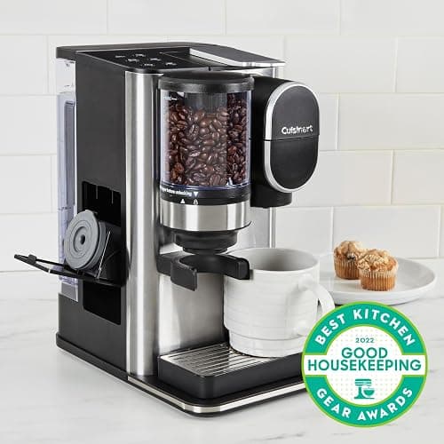 Cuisinart Single-Serve Coffee Maker + Coffee Grinder with 8, 10, and 12 oz. Serving Size, Compatible with Single-Cup Pods, 48-Ounce Removable Reservoir, Stainless Steel, DGB-2SS | 48-Ounce, Removable Reservoir, 120 volts, Stainless Steel thumbnail 3