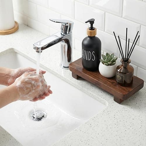 Acacia Wood Pedestal Soap Stand 9.8x4 Inches, 100% Solid Wood Riser, Candle Plant Holder, Soap Dish Holder Decor, Display Tray for Kitchen Bathroom Counter Sink Farmhouse Decor (Dark Brown) thumbnail 2