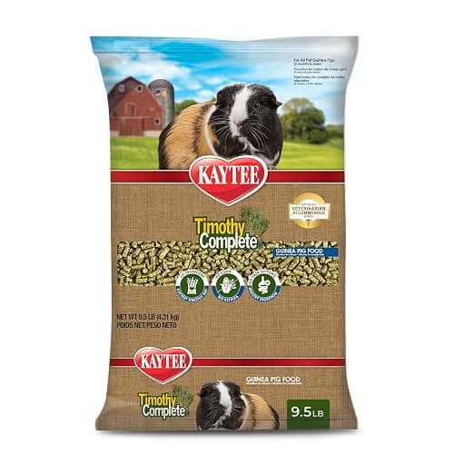 Kaytee Timothy Complete Guinea Pig Food with Timothy Hay, 9.5 Pounds | Supports digestion. Pelleted food for guinea pigs. guinea pig pellets, vitamin C, probiotics - Image 1