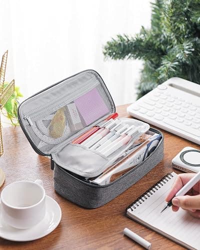 YOKUMA Pencil Case,Large Capacity Pencil Pouch,Aesthetic Zipper Pencil Box, Back to School Supplies for College Student Teen Adults,Travel Essentials,Electronic Cable Organize thumbnail 2