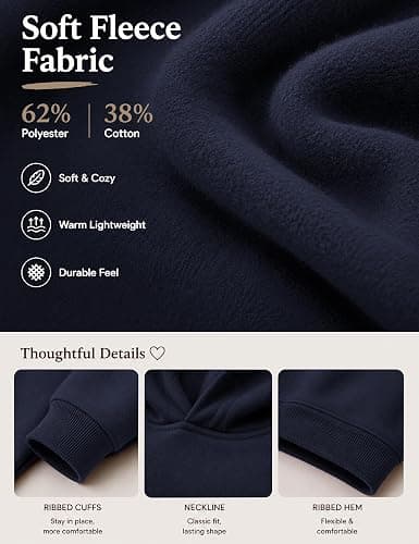 Lauweion Women Solid Basic Fleece Letter Loose Hoodie Sweatshirt Long Sleeve Kangaroo Pocket Drop Shoulder Pullovers Top thumbnail 4
