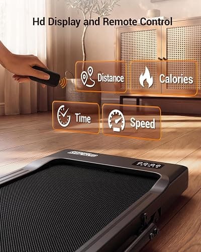 Superun Walking Pad with 6% Incline, Under Desk Treadmill, 3 in 1 Portable Treadmills for Home with Remote Control LED Display, 2.5 HP Quiet Mini Treadmill for Office Home Use, 300 Lbs Capacity thumbnail 8