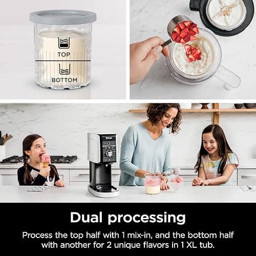 Ninja CREAMi Deluxe Ice Cream & Frozen Treat Maker, Includes (4) Family-Sized 24 oz. Tubs, for Ice Cream, Sorbet, Milkshakes, Frozen Yogurt, & More, 11-in-1, XL Capacity, Silver thumbnail 9