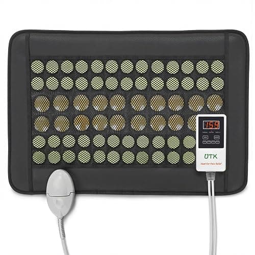 UTK Heating Pad for Back, 5X Deeper Back Pain Relief, Far Infrared Heating Pad with Natural Jade, FSA-HSA Eligible, Hotter to 159℉, 4H Auto Off, Travel Bag, Memory Function, 23.5"×16", Gifts for Women - Image 1