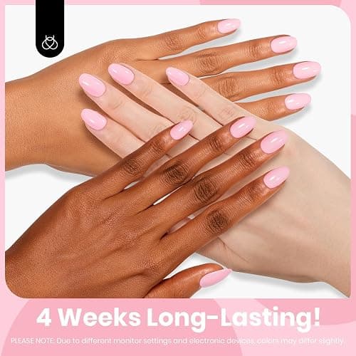 Beetles Pink Gel Nail Polish - 15 ML Light Pink Color Fairy Floss Polish Soak off Uv LED Lamp Baby Pink Nails DIY Salon for Women Colorful Bottle Gift for Women thumbnail 5