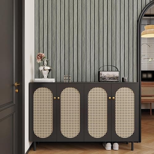 STICKEEP Grey Wood Wall Panels Textured Wood Slats 3D Soundproof Wall Panels Peel and Stick Shiplap 11.8"x197" Wooden Panel Walls Decor Self Adhesive Wooden Panel Wallpaper for Studio Homes Ceiling thumbnail 4