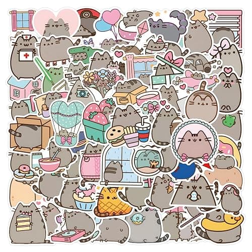 110pcs Cartoon Pushee Stickers for Kids,Vinyl Waterproof Pushee Decal for Water Bottle Laptop Toy Sticker for DIY Decorate Bumper Phone Hard Hat Kids Teens Gifts thumbnail 6