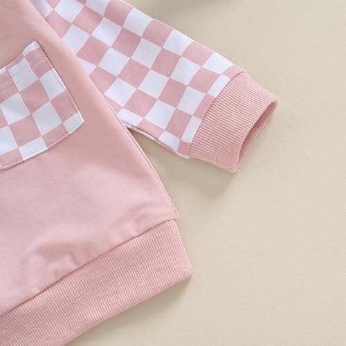 BeQeuewll Baby Girl Easter Outfit Happy Easter Sweatshirt Jogger Pants Infant Toddler Girls Pink Outfits Set thumbnail 4
