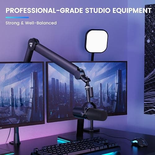 Thronmax-S8 Bras Micros, Supports pour Micros Réglable rotatif à 360 °, Pied de microphone à Ciseaux avec Câble Intégré en acier inoxydable pour Blu Yeti, 1/4“，3/8" to 5/8" Universelle thumbnail 3