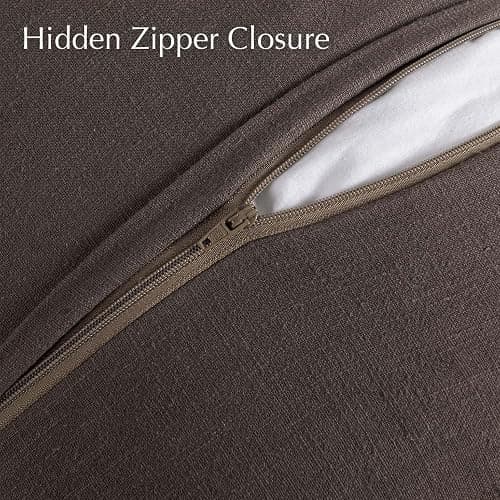 PANDICORN Brown Linen Throw Pillow Covers 18x18 Inch Natural Soft Textured Boho Modern Farmhouse Fall Decorations Decorative Throw Pillows Cases Set of 2 for Bed Living Room Couch Sofa Decor - Brown - 18" x 18" (Pack of 2) thumbnail 4