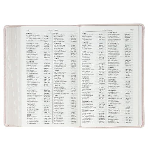 KJV Holy Bible, Giant Print Standard Size Red Letter Edition, Thumb Index Tabs & Ribbon Marker, King James Version, Vegan Leather, Pink, 14 pt. Type thumbnail 7