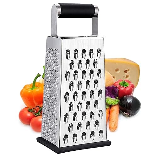 Kaishun Cheese Grater, Box Grater for Cheese Stainless steel Vegetable Slicer Food Shredder 4-sided Convenience for kitchen - Image 1