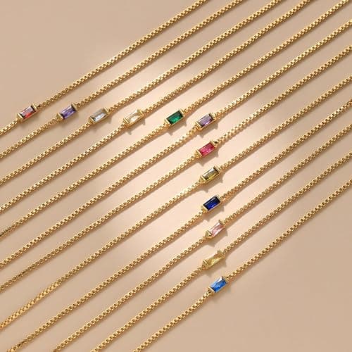 JSJOY Birthstone Bracelets for Women Gold Dainty Link Bracelet Birthstone Jewelry Birthday Gifts for Women Her Mom Wife Girlfriend Anniversary Jewelry thumbnail 6