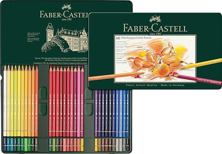 Faber-Castell Polychromos Artists' Color Pencils - Tin of 60 Colors - Premium Quality Artist Pencils - Image 1