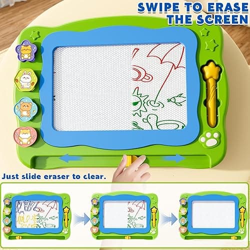 Large Magnetic Drawing Board for Toddlers, Magnetic Doodle Board for Kids, Etch A Sketch Magnet Erasable Writing Pad, Preschool Education Travel Toys for Kids Boys Girls Age 3 4 5 6 7 8 Years Old - ZYD014A-B6 thumbnail 7