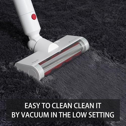 Fyoulimt 8x10 Area Rugs for Bedrooms, Fluffy Rugs for Living Room Decor, Ultra Soft Anti Slip Shag Fuzzy Carpets，Washable Large Area Rugs for Nursery, Kids, Girls, Boys Grey thumbnail 6