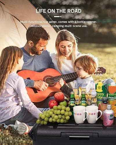 PHILIPS TB7101 12 Volt Refrigerator, 39 Quart Dual Zone Car Refrigerator, Electric Cooler with 12/24V DC, Car Fridge Portable Freezer Compressor Cooler for Car Truck RV Road Trips Travel and Home Use - 39 Quart - Black thumbnail 2