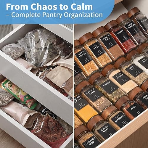 Yangbaga Glass Spice Containers for Kitchen: 24p 4oz Durable Glass Dishwasher Safe Jars for Cooking Enthusiasts- Airtight Acacia lid 500X Open-Close no Loose - Gift/Daily Use for Housewives thumbnail 6