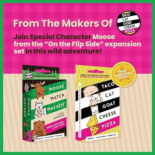 Moose Match Mayhem - by Taco Cat Goat Cheese Pizza – A Wild Adventure, Speed-Matching Card Game! Easy, Fast and Fun for Family Game Night for Kids Ages 7+, Teens, Adults thumbnail 7